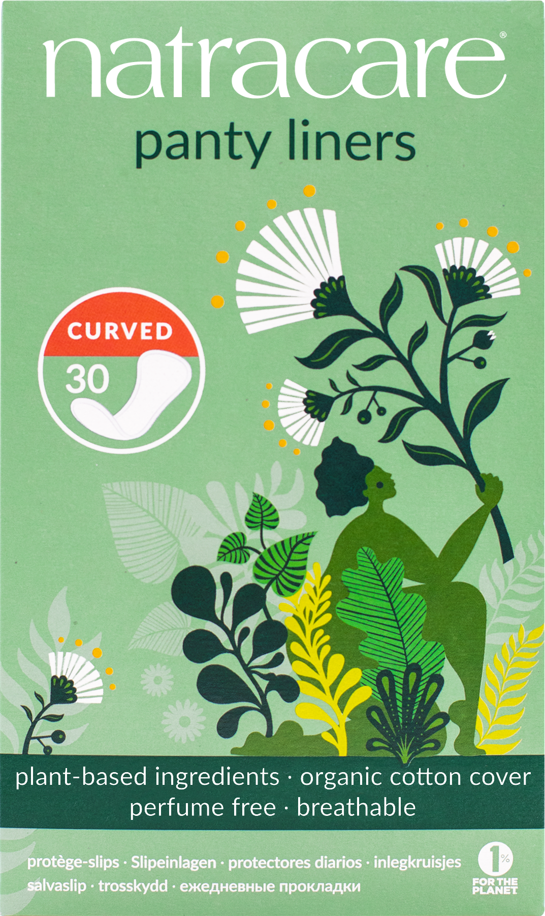 Natural Panty Liners - Curved 10106B