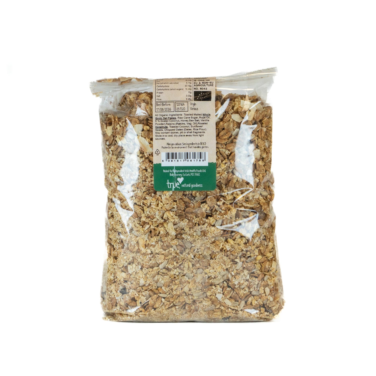 Cereal Hi-Fibre (Org) 12516A Outer-6x1Kg / 11.46 / 6x1Kg