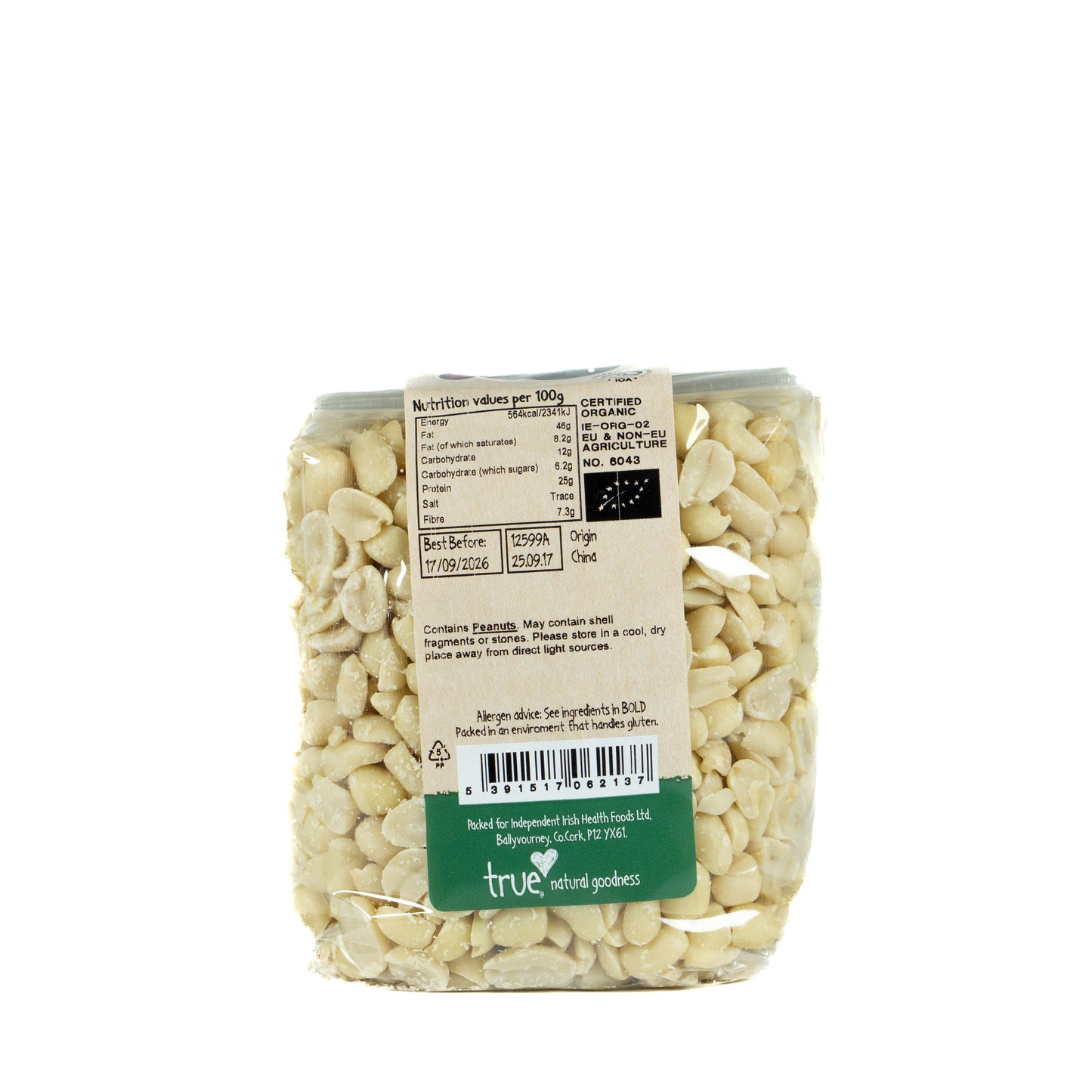 Peanuts (Org) 12599A Outer-6x500g / 5.39 / 6x500g