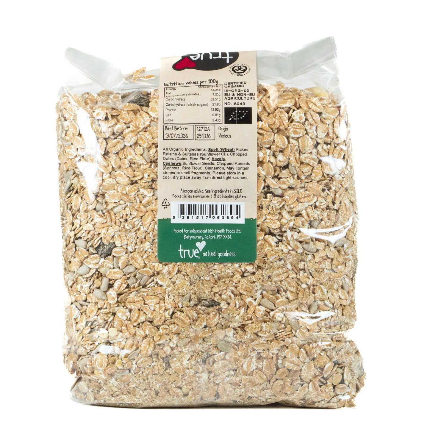 Spelt Muesli (Org) 12712A Outer-6x1Kg / 9.05 / 6x1Kg