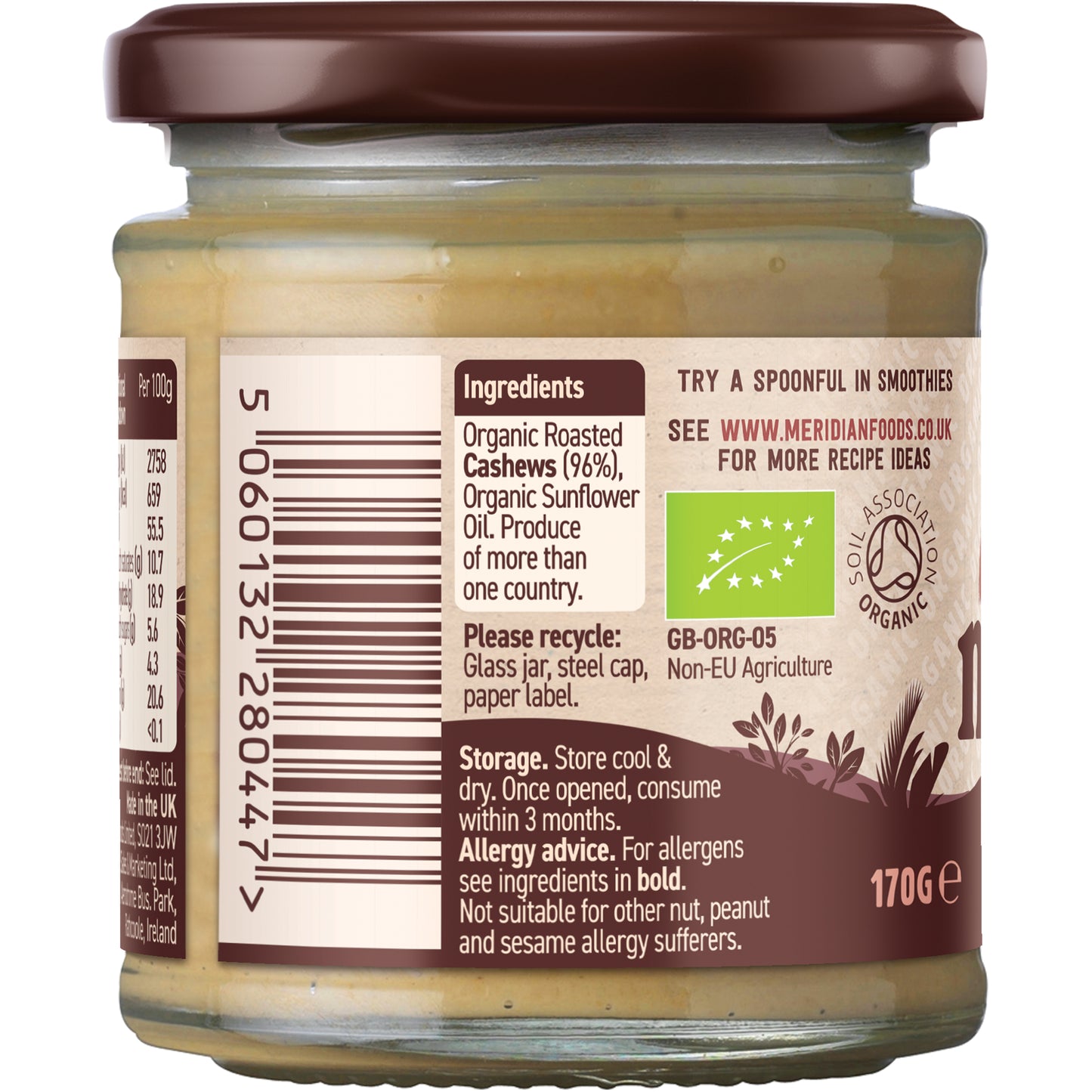 Cashew Butter Smooth 100% Nuts (Org) 14689A