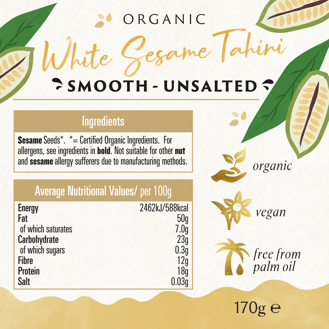 Tahini White No Salt (Org) 15212A