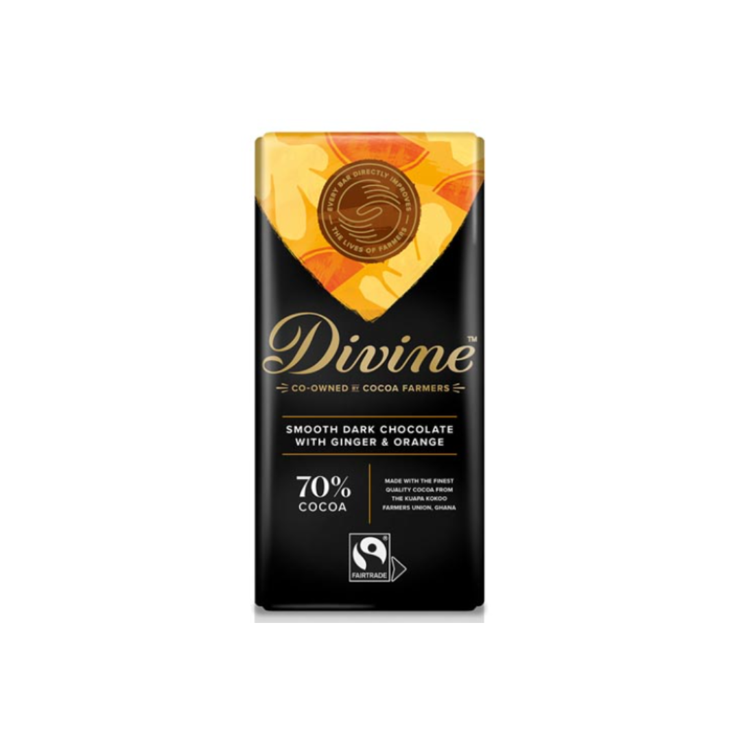 70% Dark Orange & Ginger Chocolate 21666B