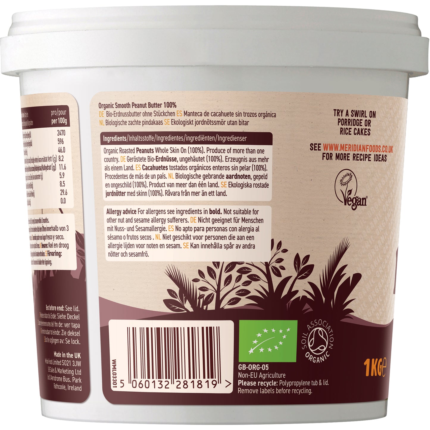 Peanut Butter Smooth 100% Nuts (Org) 30116A