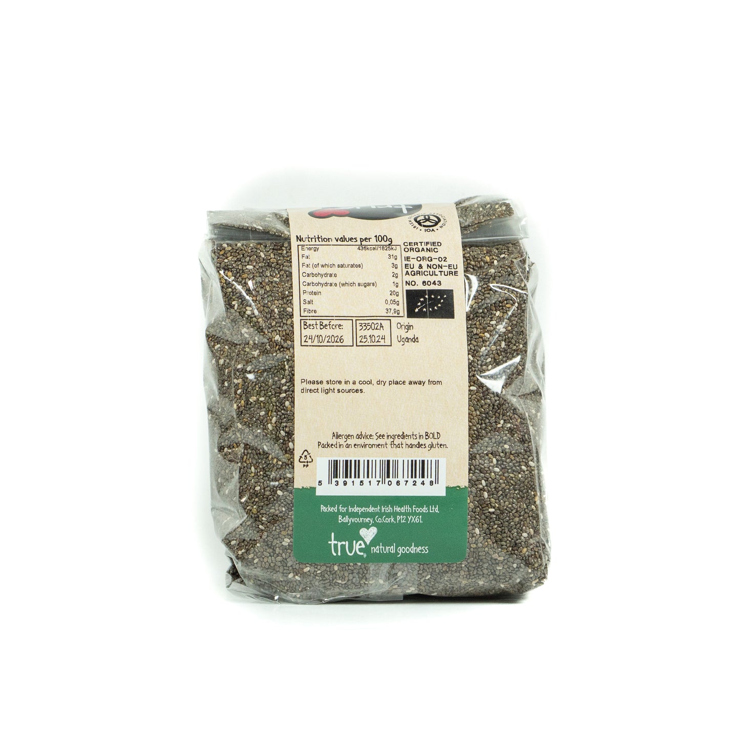 Chia Seeds (Org) 33502A Outer-6x500g / 7.62 / 6x500g