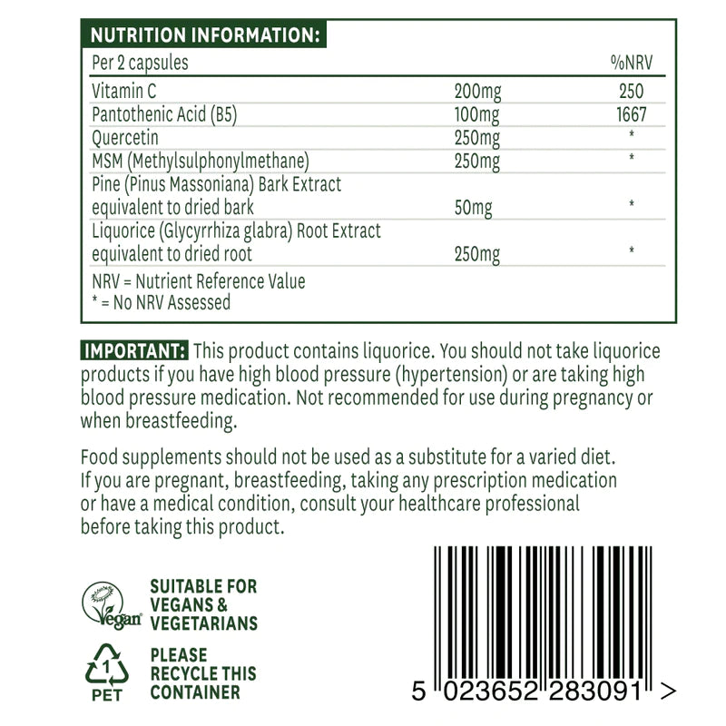 Quercetin Formula VitB5, MSM & Liquo 36125B
