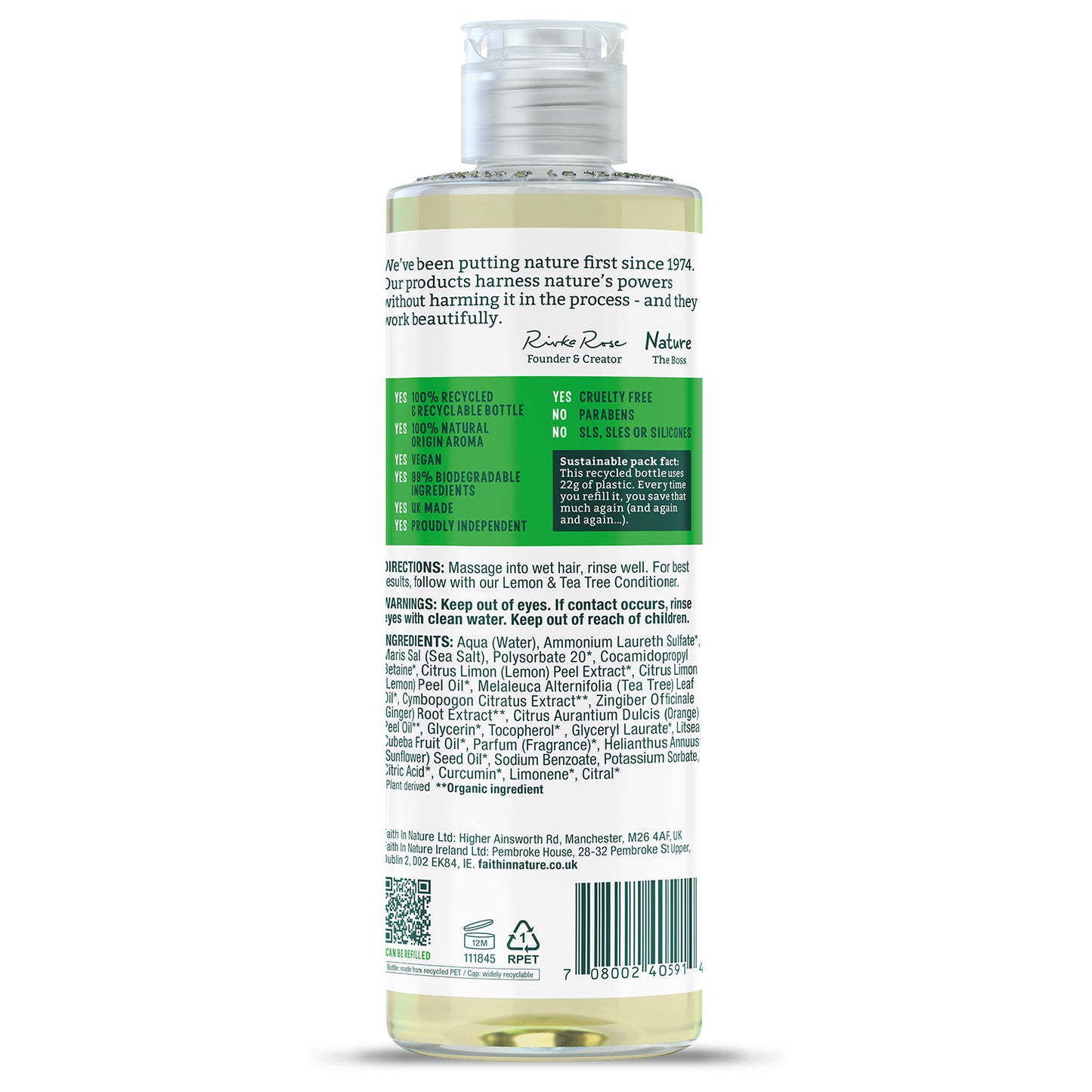 Lemon & Tea Tree Shampoo 36245B Sgl-400ml / 8.01 / 6x400ml
