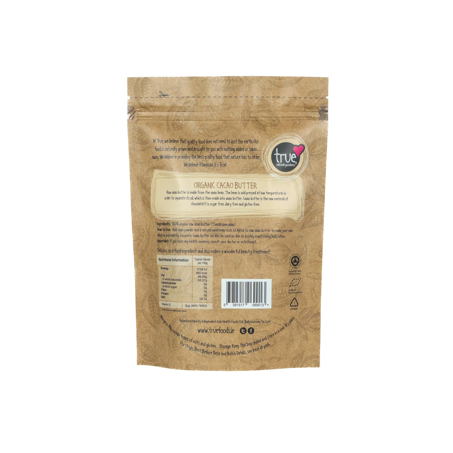 Cacao Butter (Org) 36782A Sgl-250g / 14.97 / 1x250g