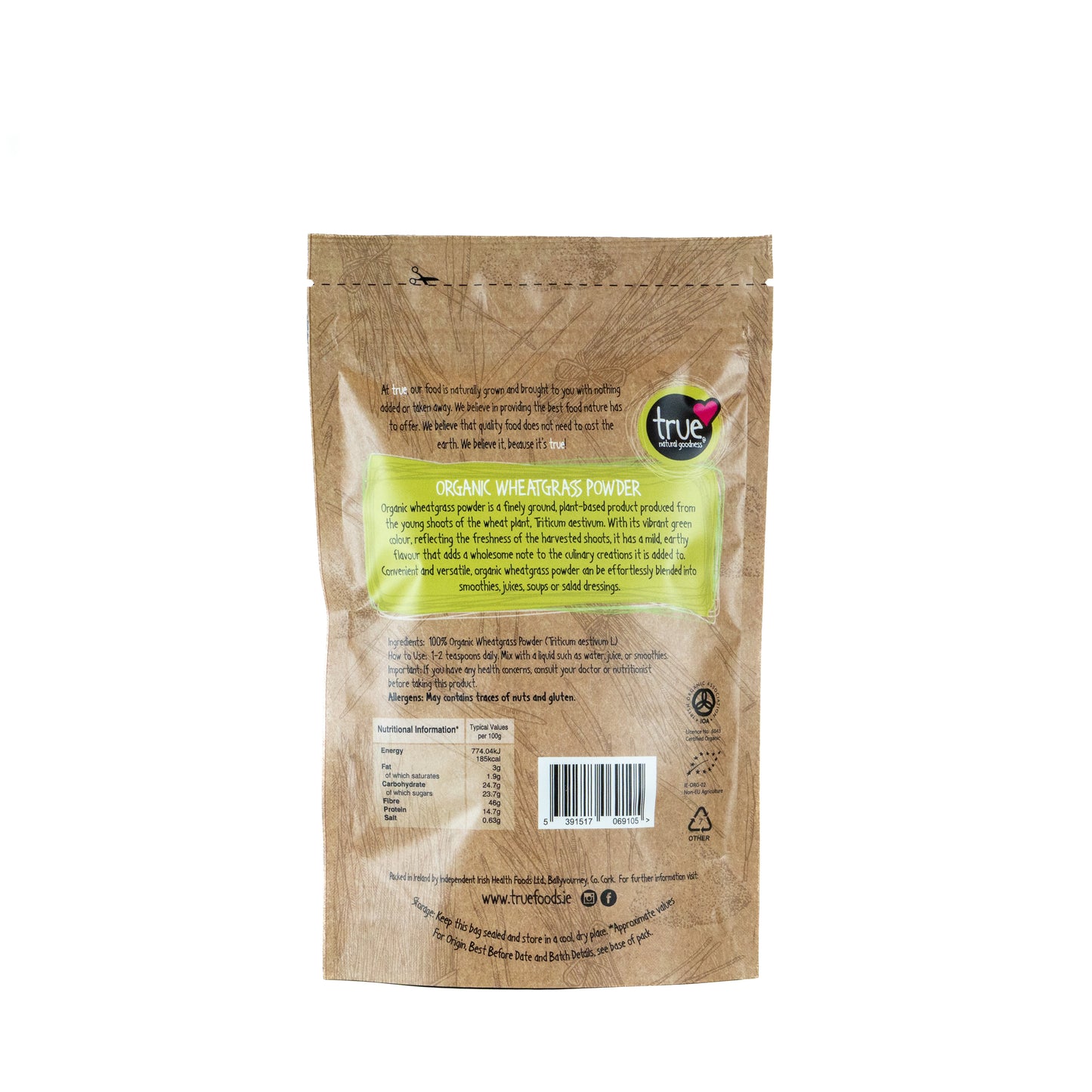 Wheatgrass Powder (Org) 36791A Sgl-100g / 4.93 / 1x100g