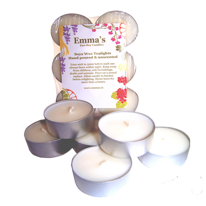 Pack of 6 Unscented Tealight Candles 41622B