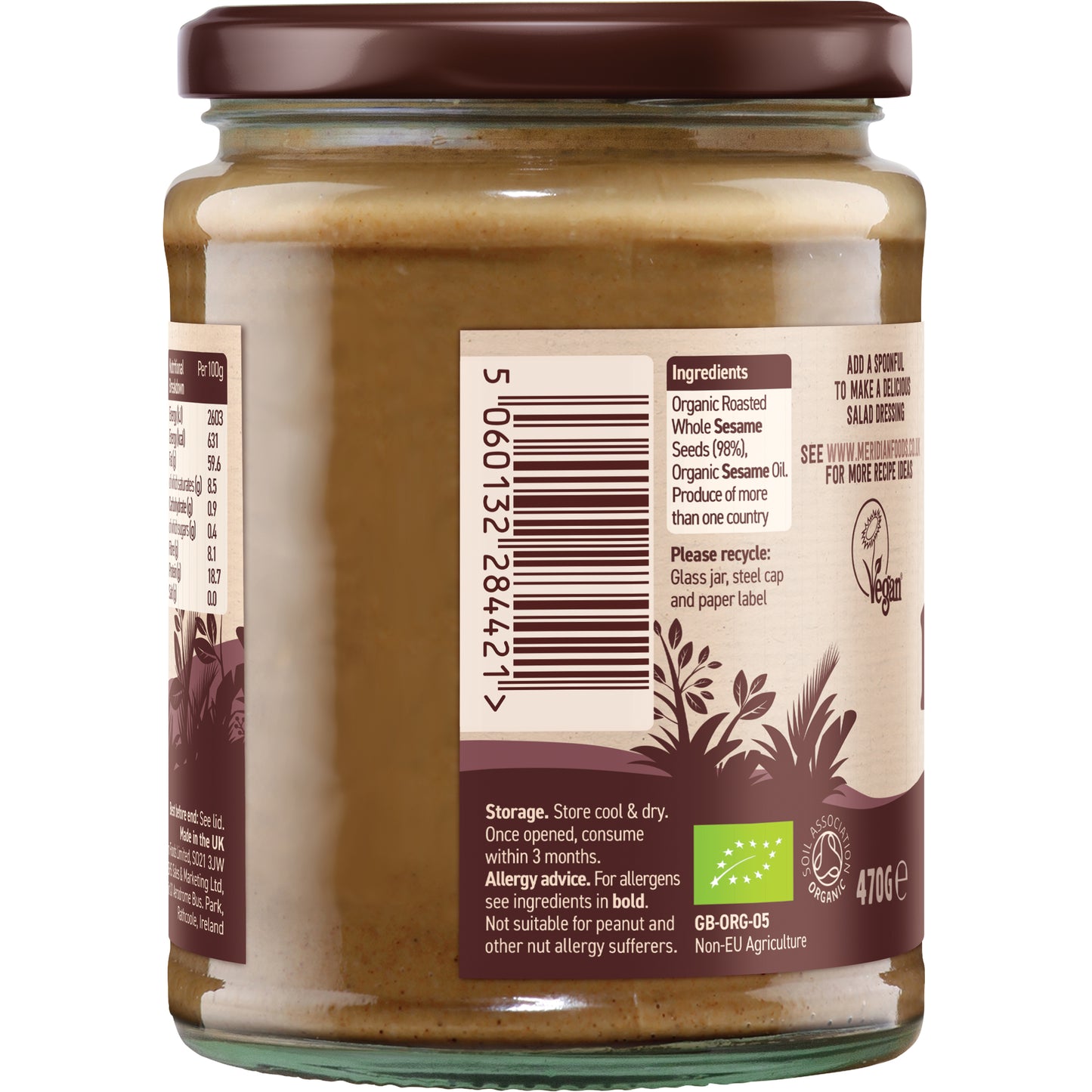 Tahini Dark 100% (Org) 470g 45748A
