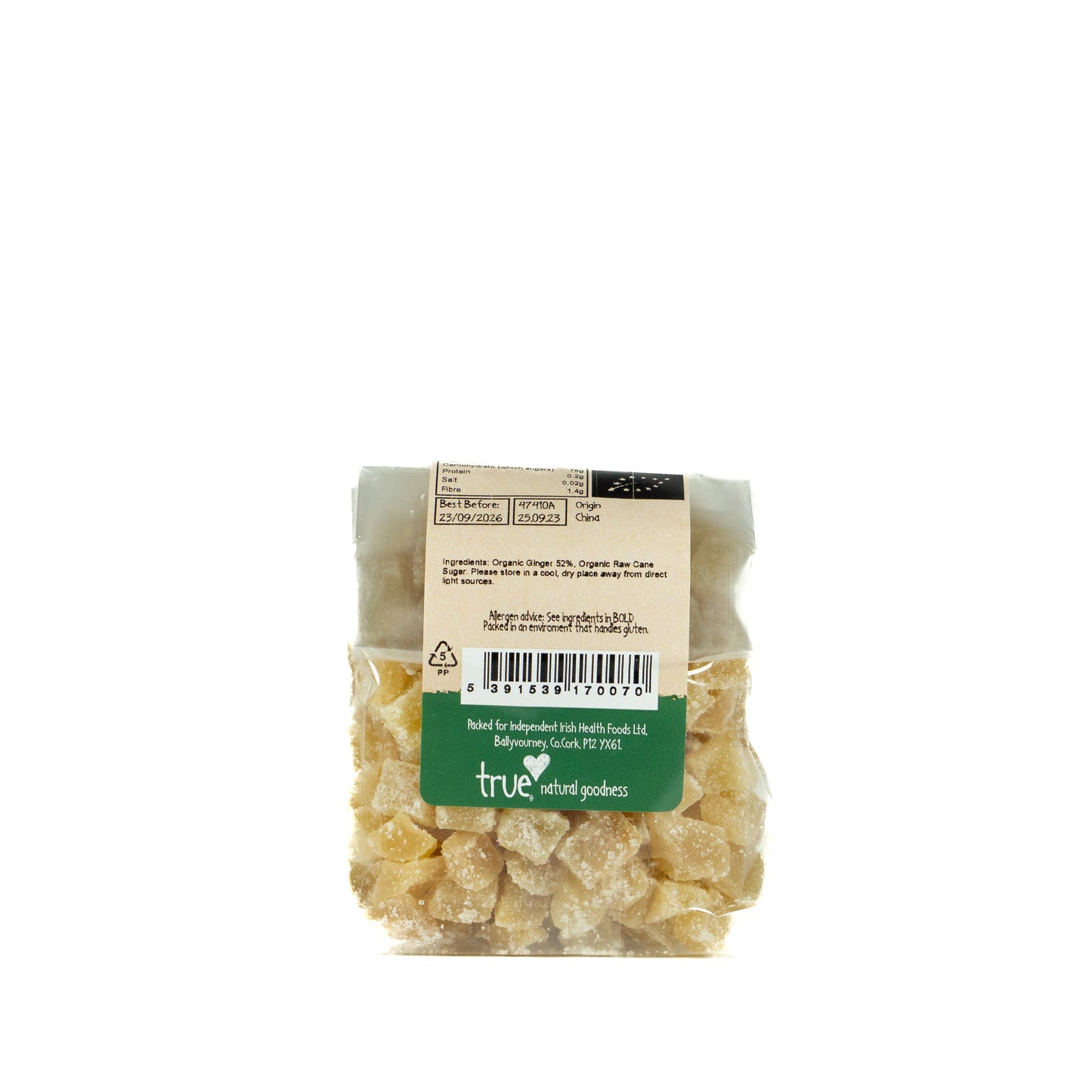 Ginger Crystallised (Org) 47410A Outer-6x250g / 5.91 / 6x250g