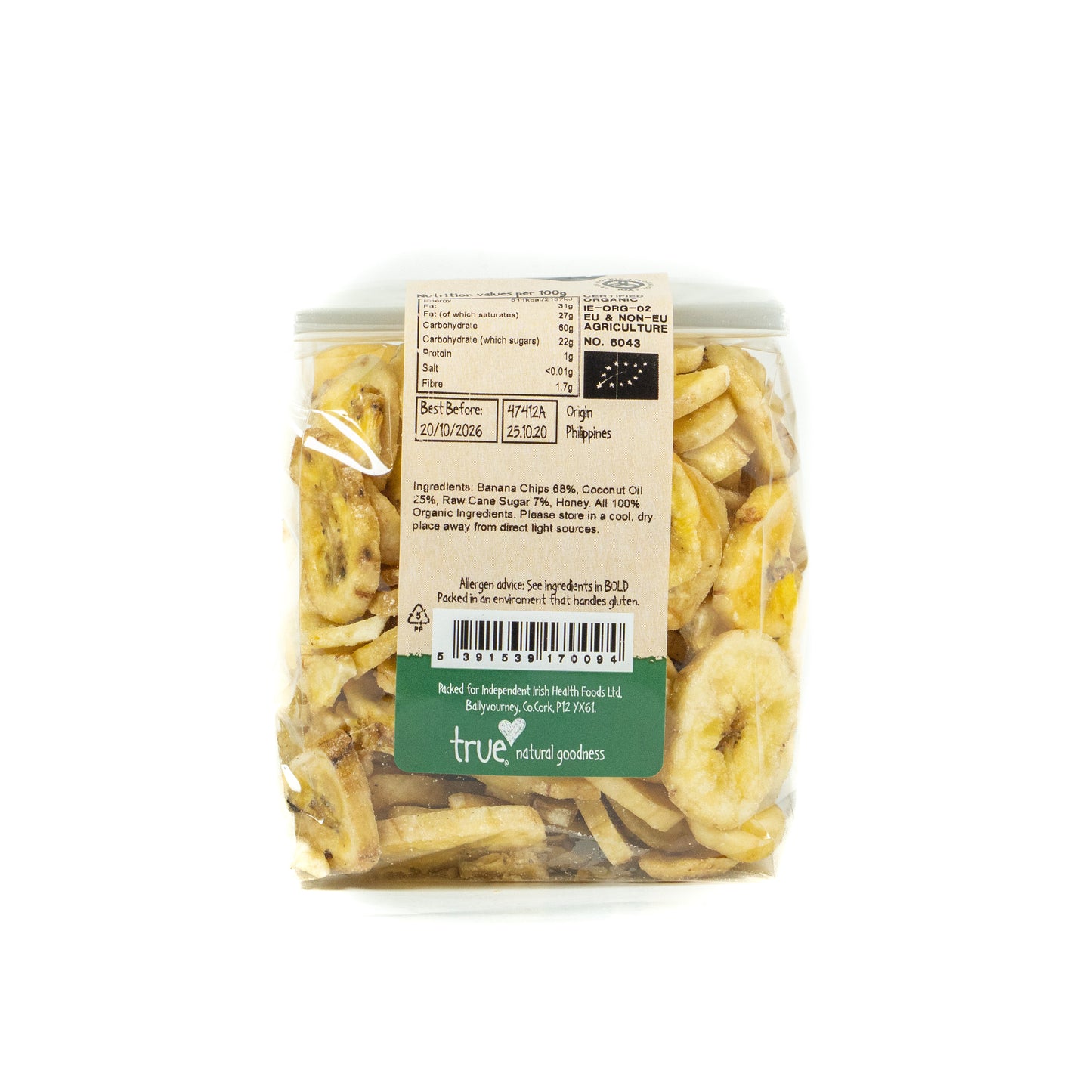 Banana Chips (Org) 47412A Outer-6x250g / 3.25 / 6x250g