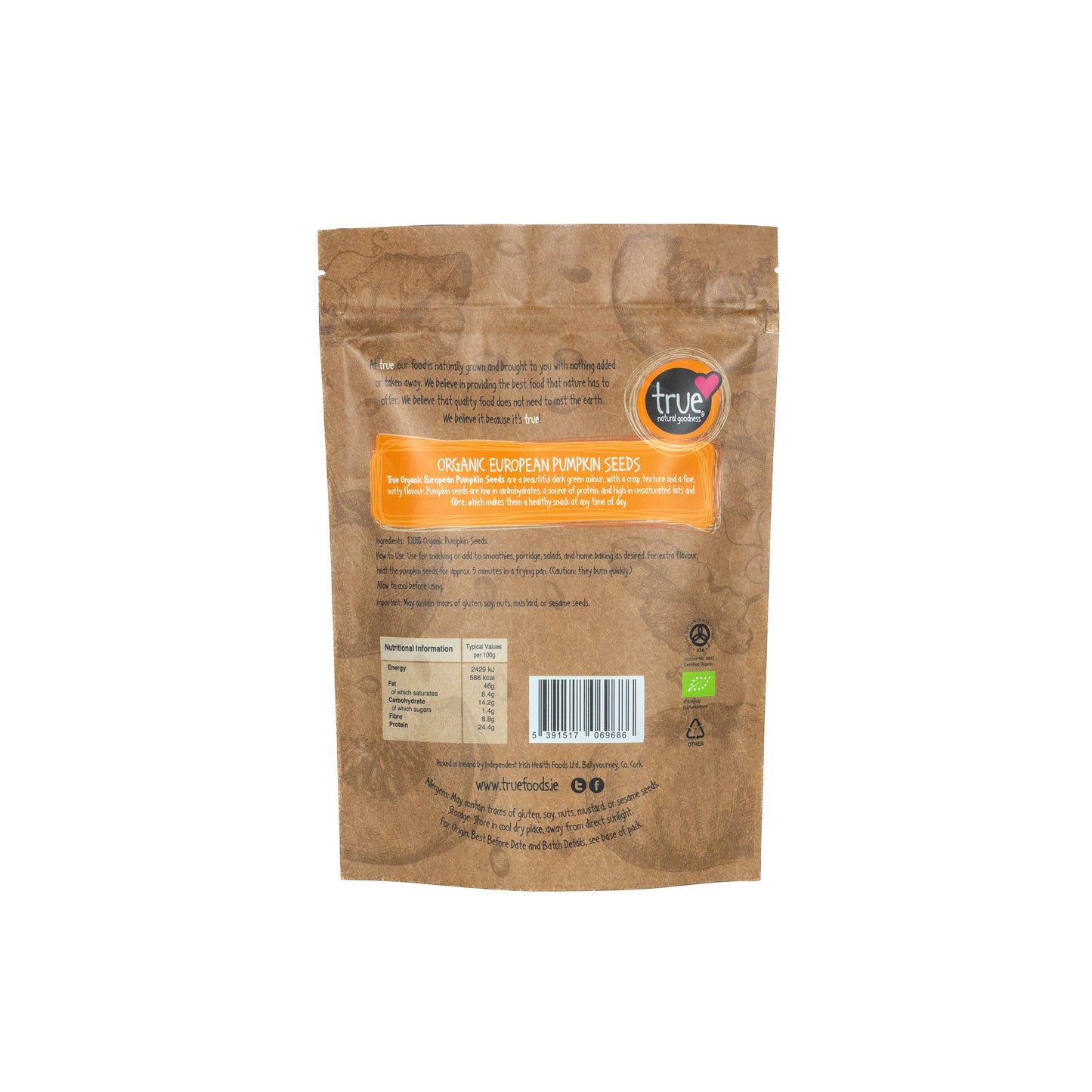 European Pumpkin Seeds (Org) 48016A Sgl-500g / 9.77 / 1x500g