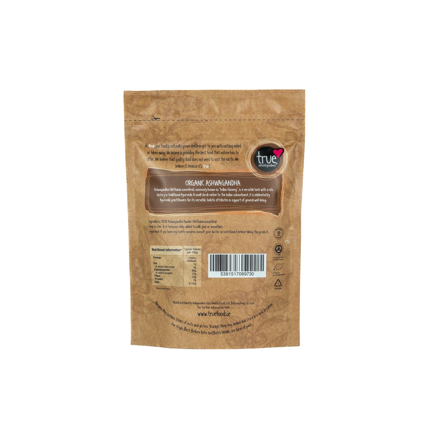 Ashwagandha Powder (Org) 49593A Sgl-250g / 8.34 / 1x250g