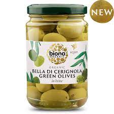 Green Italian Olives in Brine (Org) 49630A