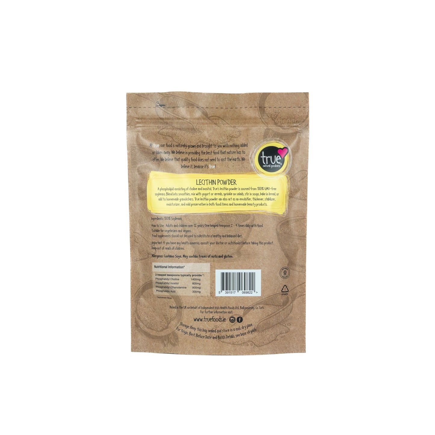 Lecithin Powder (Non GMO) 50021B Sgl-200g / 12.00 / 1x200g