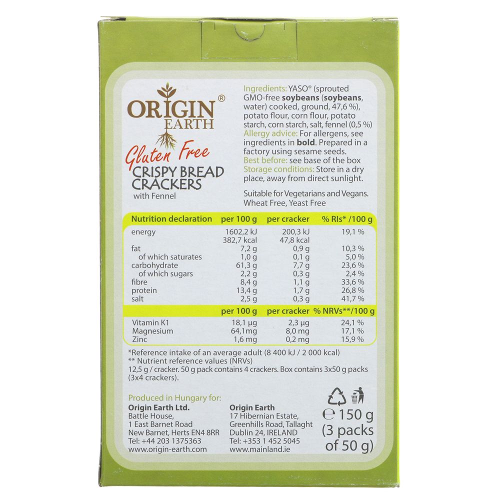 Fennel Crackers GF with Vits & Mins 50466B