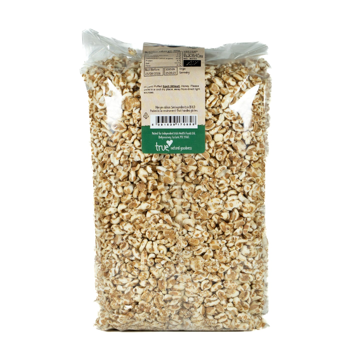 Spelt Puffs with Honey (Org) 50959A Outer-6x375g / 5.25 / 6x375g