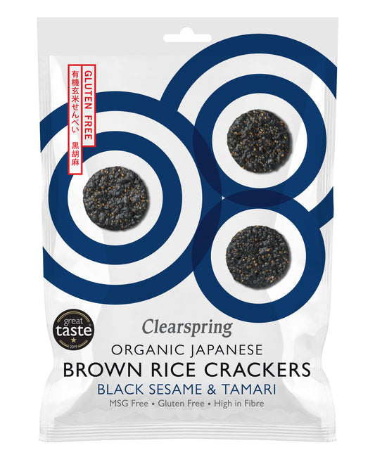 Brown Rice Crackers Black Sesame GF (Org) 30992B