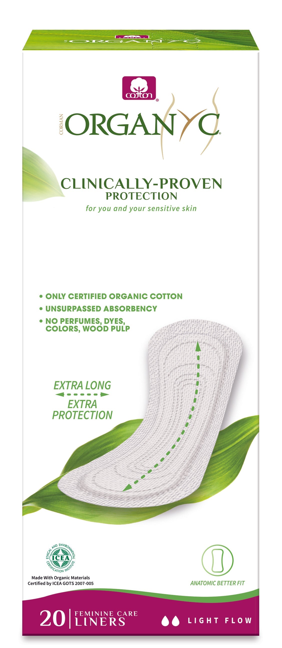 Panty liners Flat Extra Long (Org) 47906A