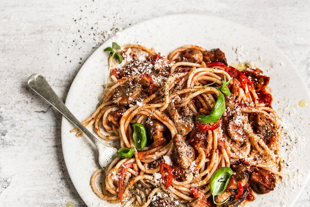 Bunalun Balsamic Vinegar, Mushroom & Chili Spaghetti