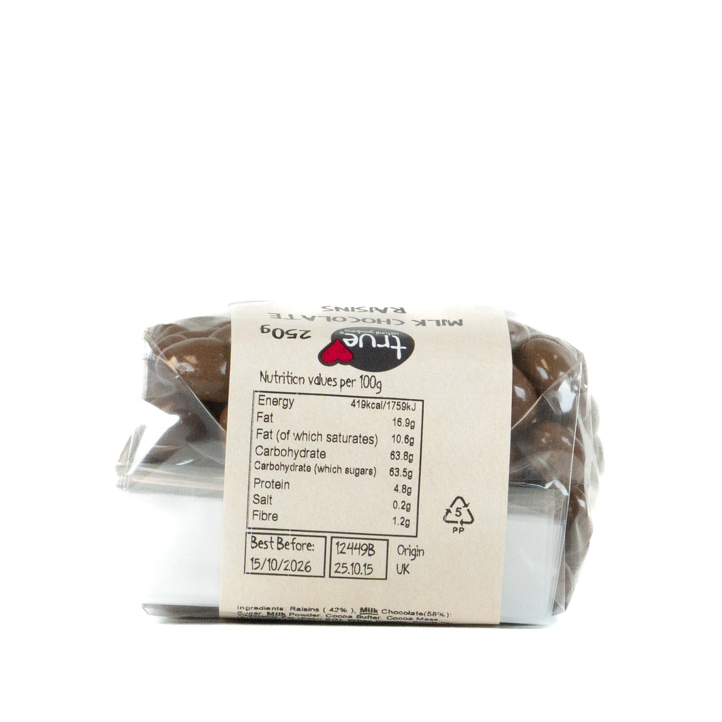 Chocolate Raisins 12449B Outer-6x250g / 6.32 / 6x250g