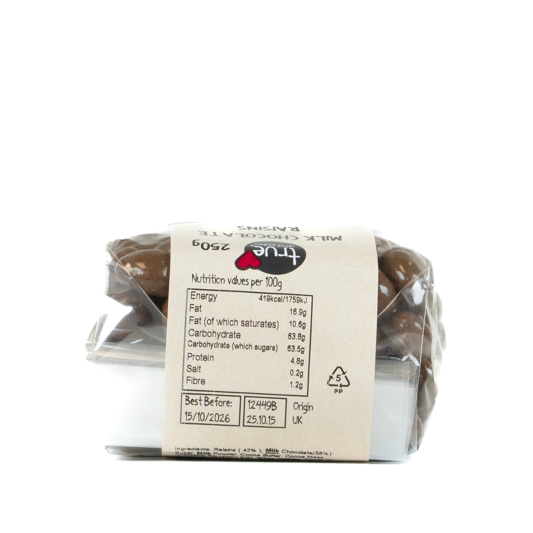 Chocolate Raisins 12449B Outer-6x250g / 6.32 / 6x250g