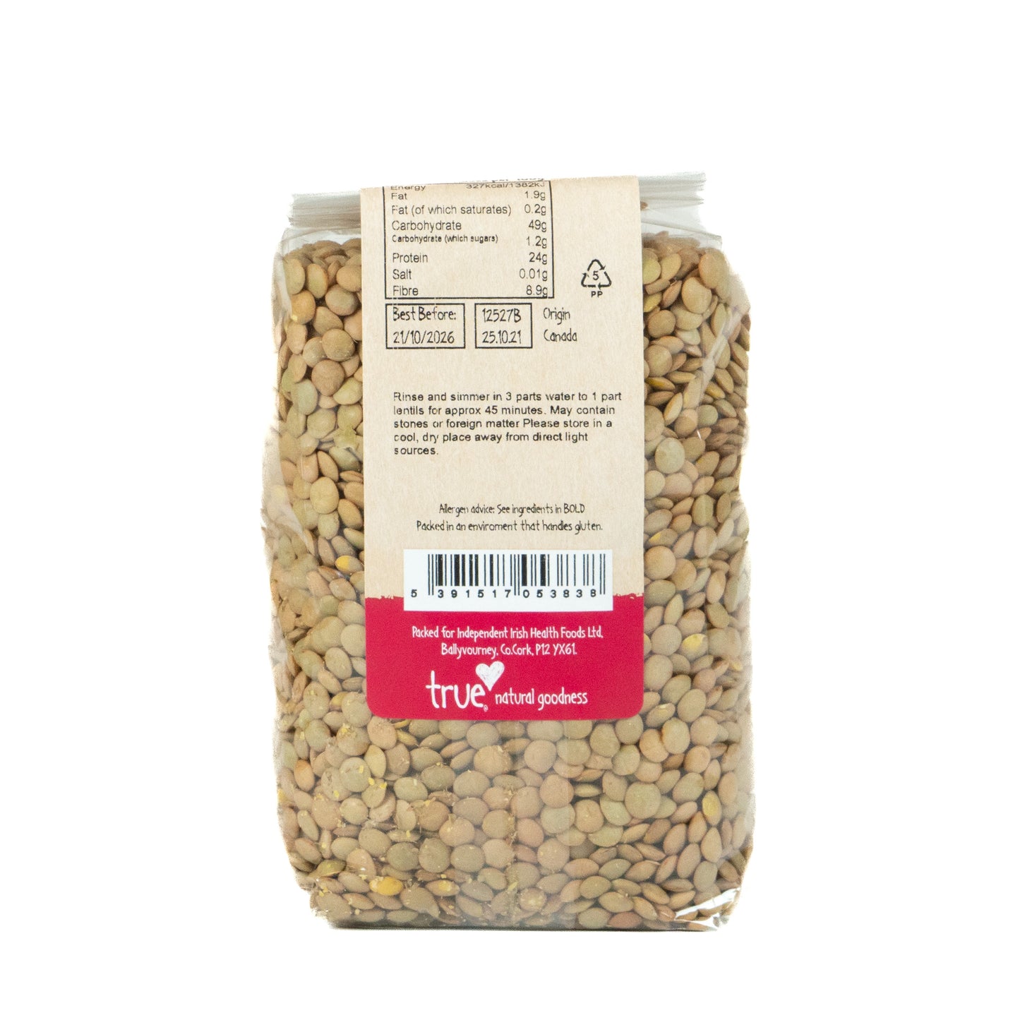 Green Lentils 12527B Outer-6x500g / 3.24 / 6x500g