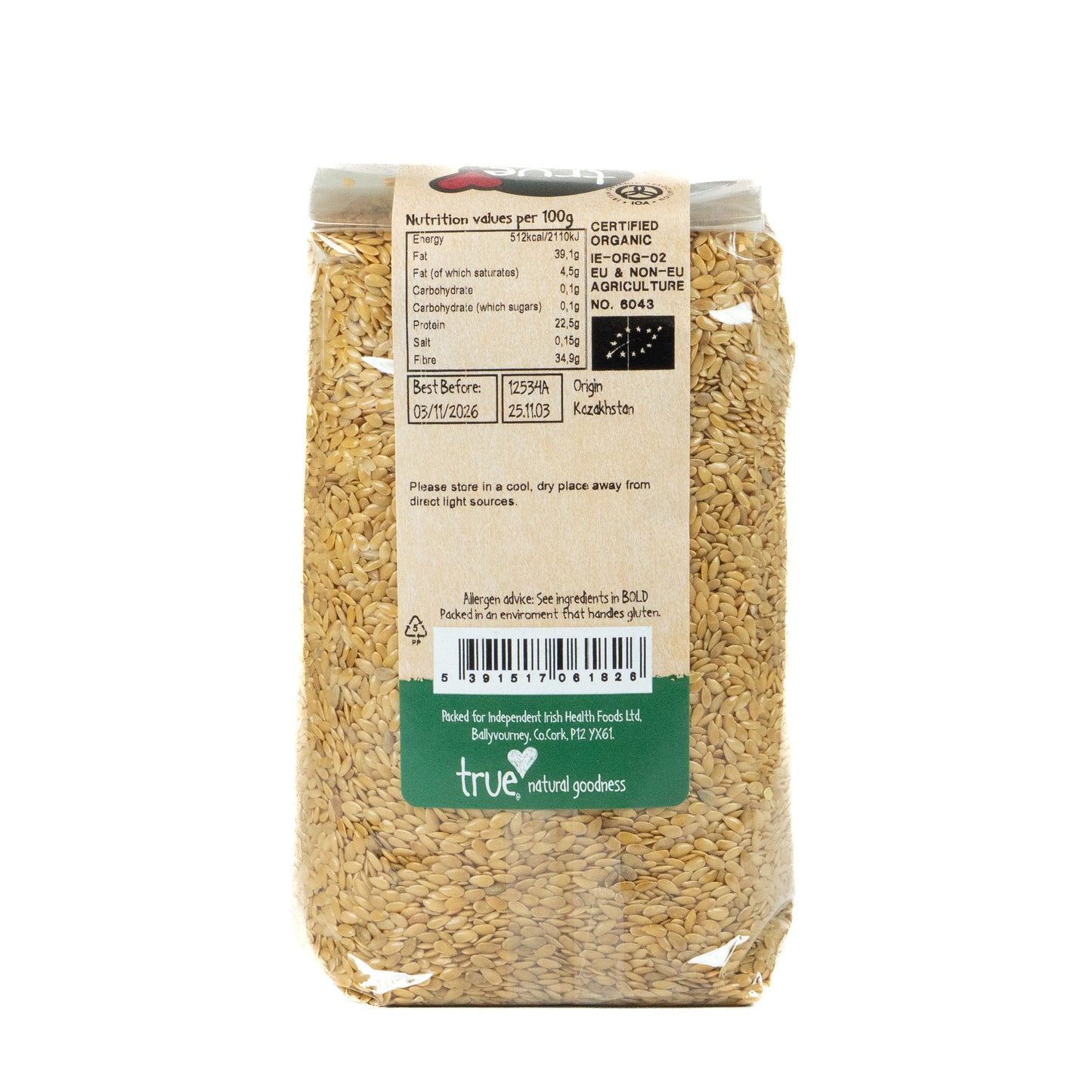Linseed Golden (Org) 12534A Outer-6x500g / 4.02 / 6x500g