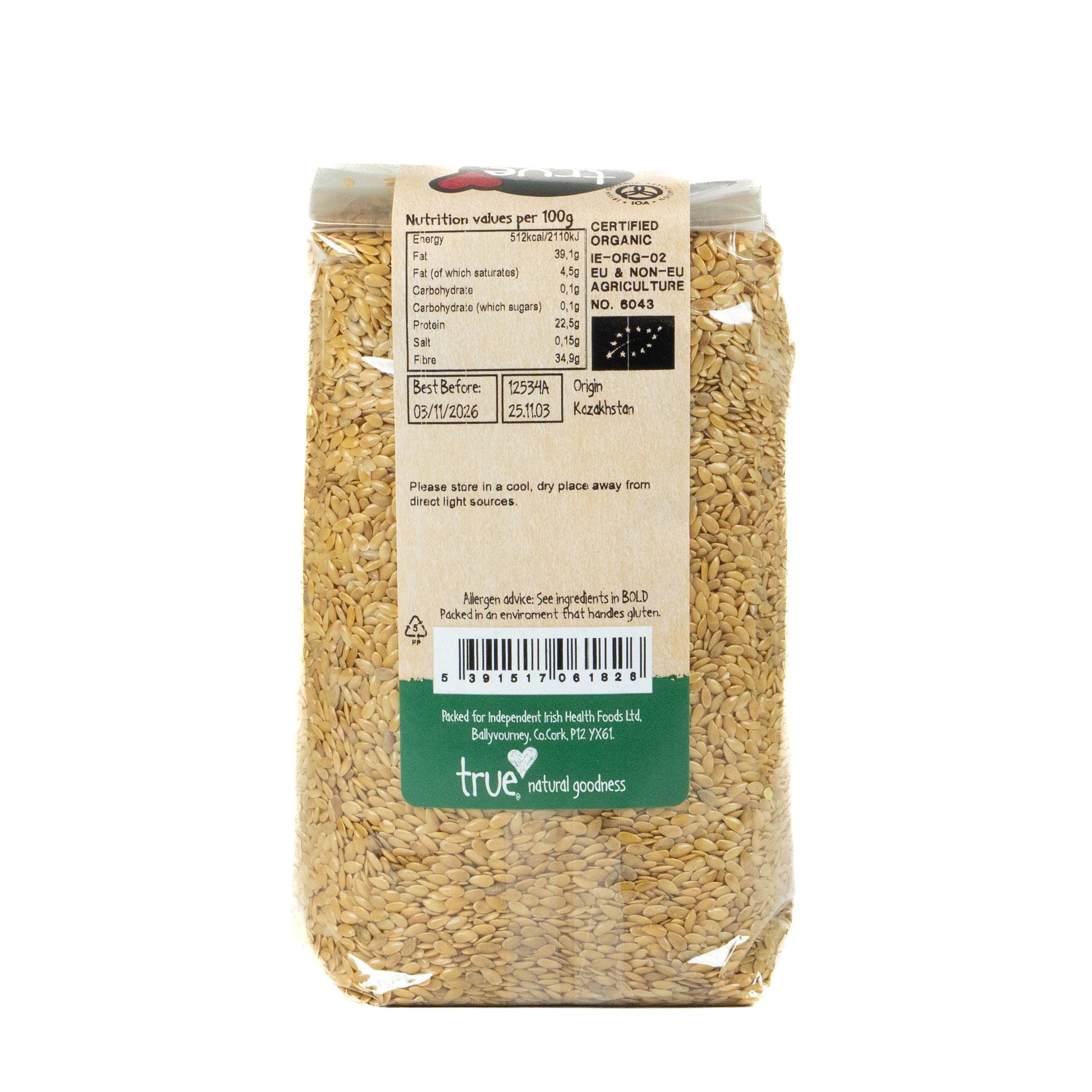 Linseed Golden (Org) 12534A Outer-6x500g / 4.02 / 6x500g