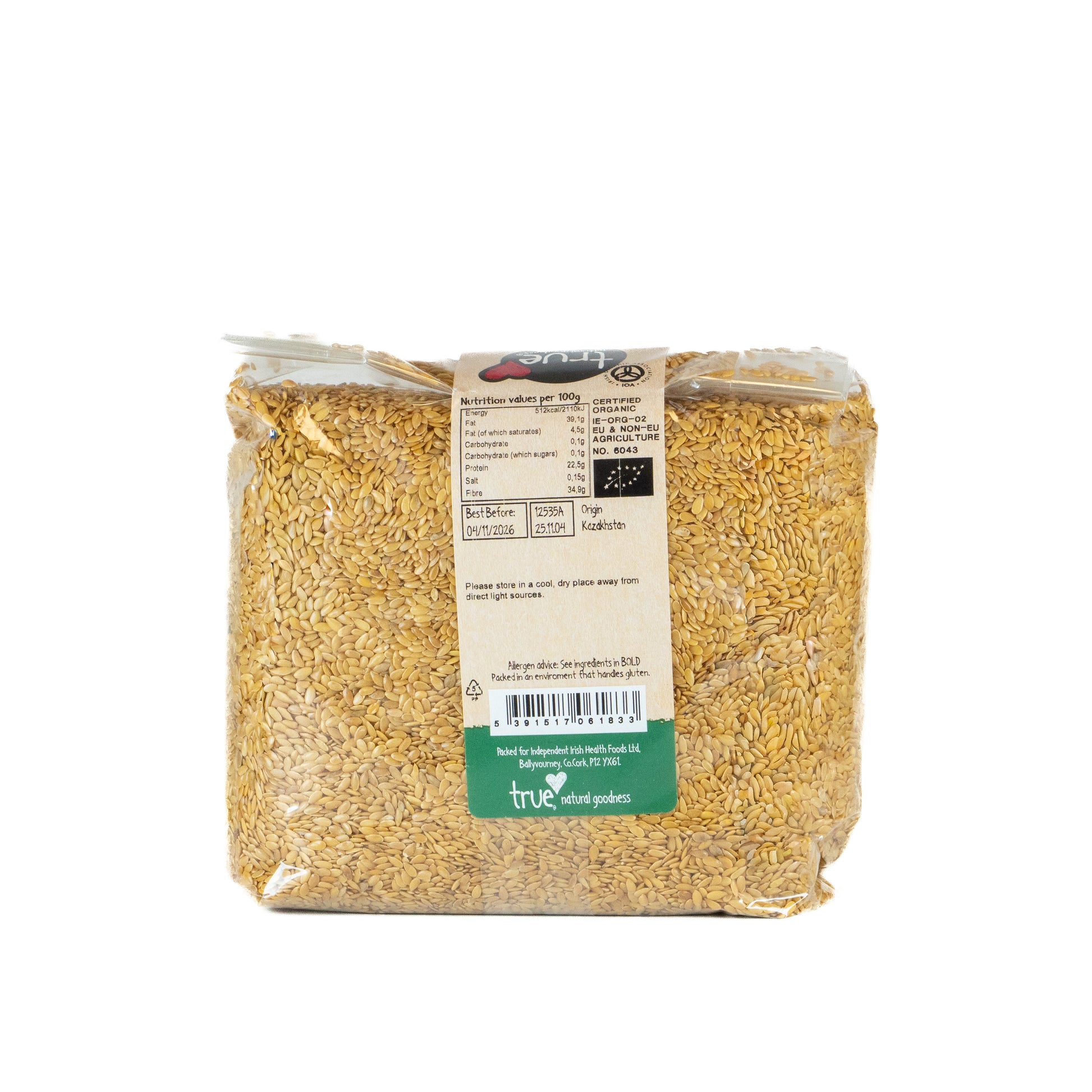 Linseed Golden (Org) 12535A Outer-6x1Kg / 7.27 / 6x1Kg