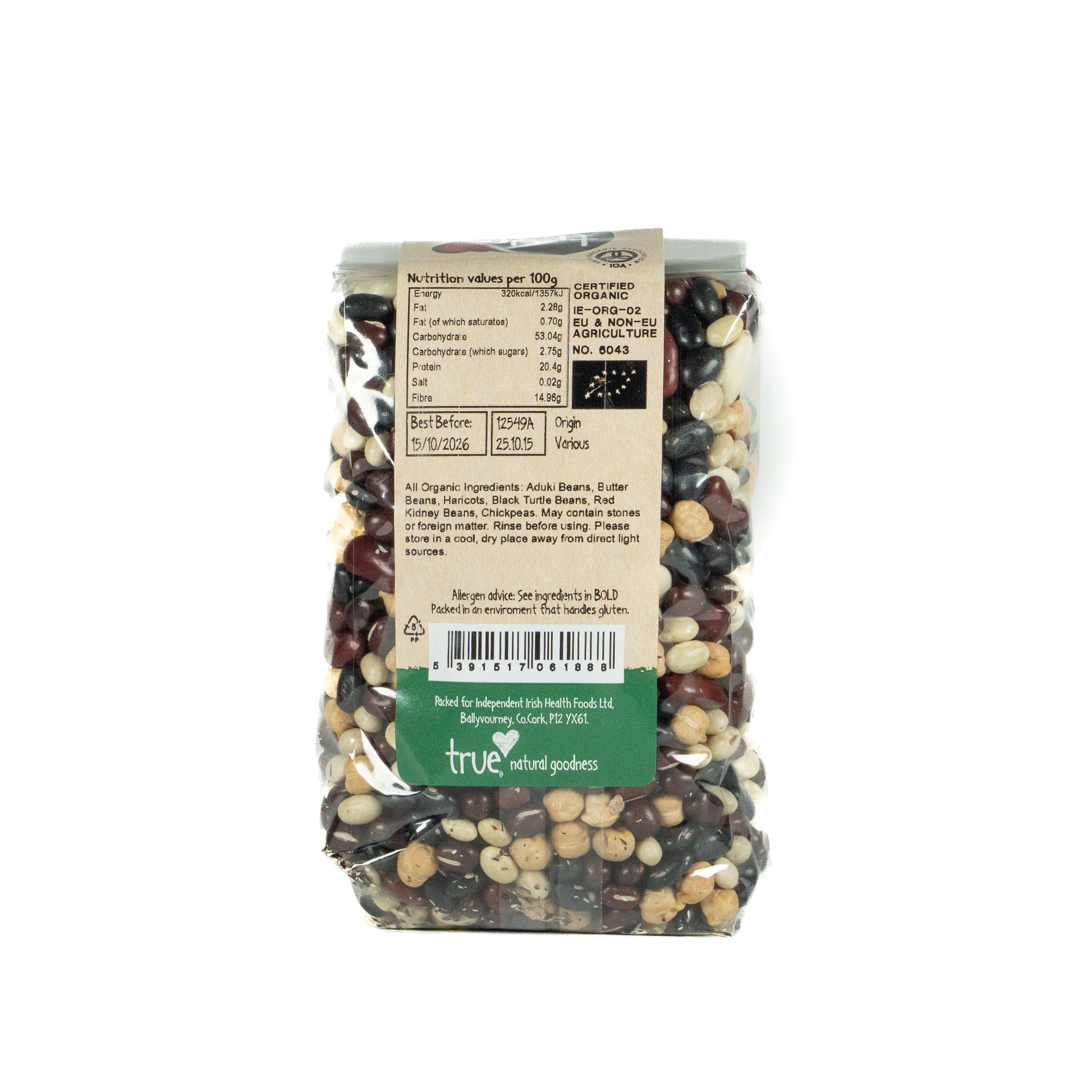 Mixed Beans (Org) 12549A Outer-6x500g / 5.07 / 6x500g