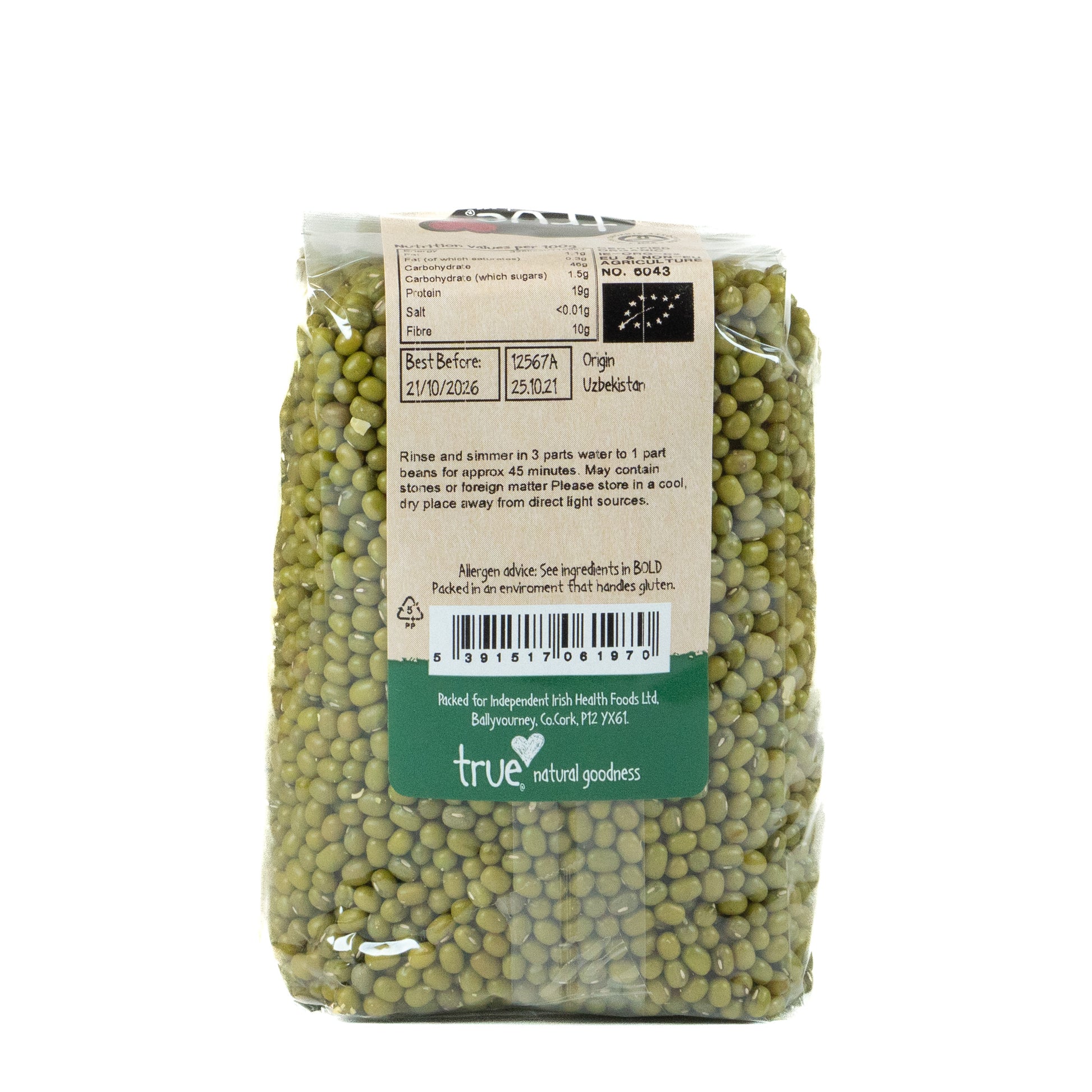 Mung Beans (Org) 12567A Outer-6x500g / 4.84 / 6x500g