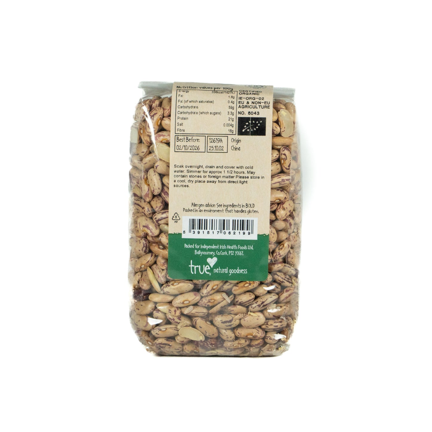 Pinto Beans (Org) 12619A Outer-6x500g / 4.50 / 6x500g