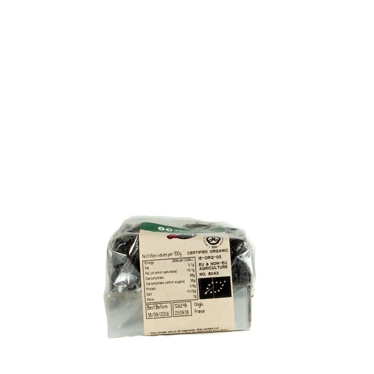 Pitted Prunes (Org) 12624A Outer-6x250g / 5.68 / 6x250g