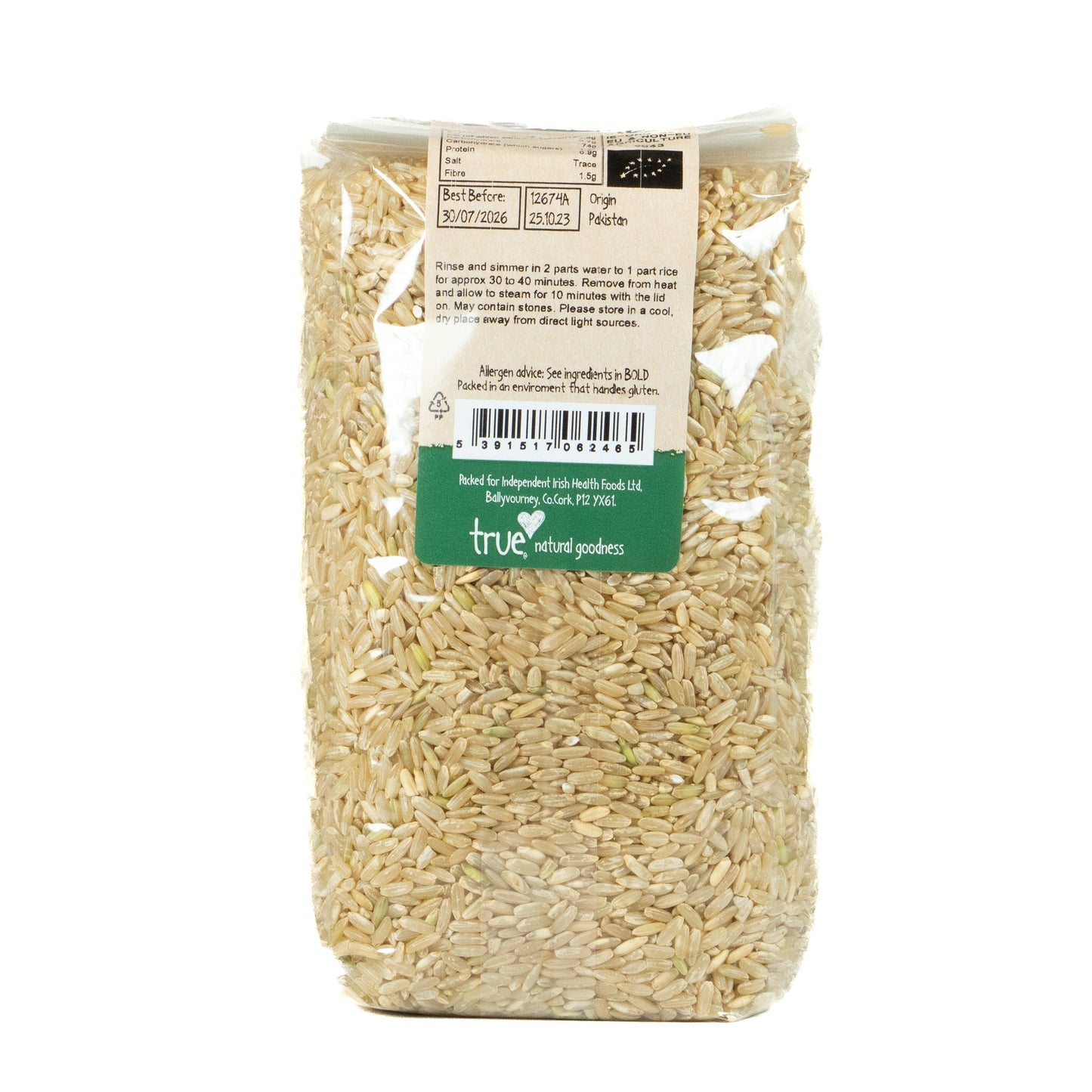 Long Grain Rice Brown (Org) 12674A Outer-6x1Kg / 4.78 / 6x1Kg