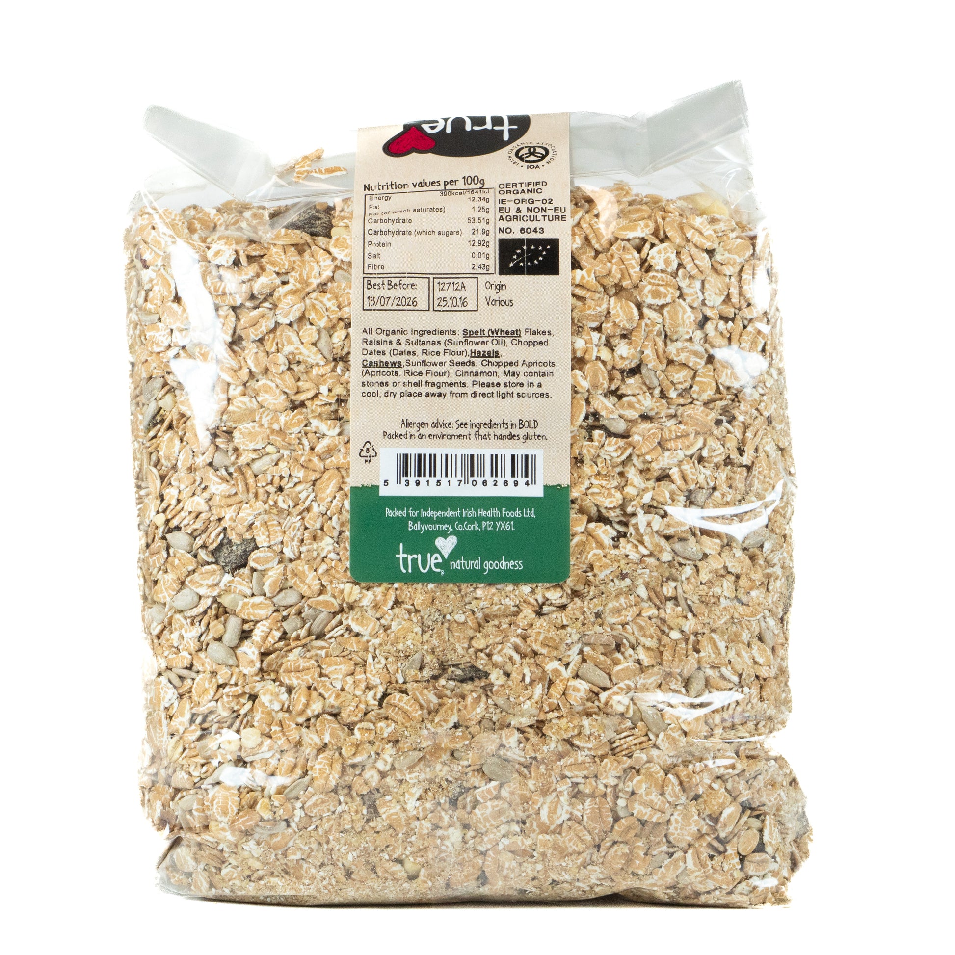 Spelt Muesli (Org) 12712A Outer-6x1Kg / 9.05 / 6x1Kg