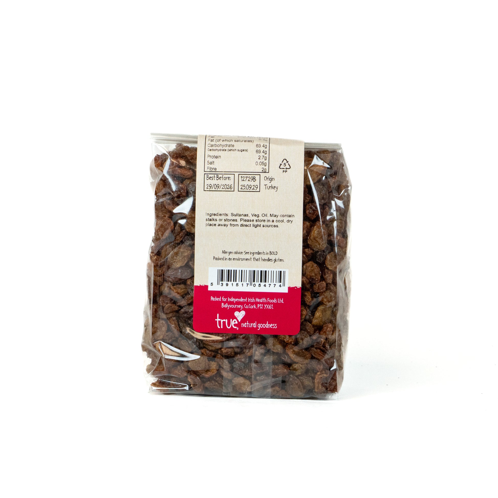 Sultanas Turkish 12729B Outer-6x500g / 5.68 / 6x500g