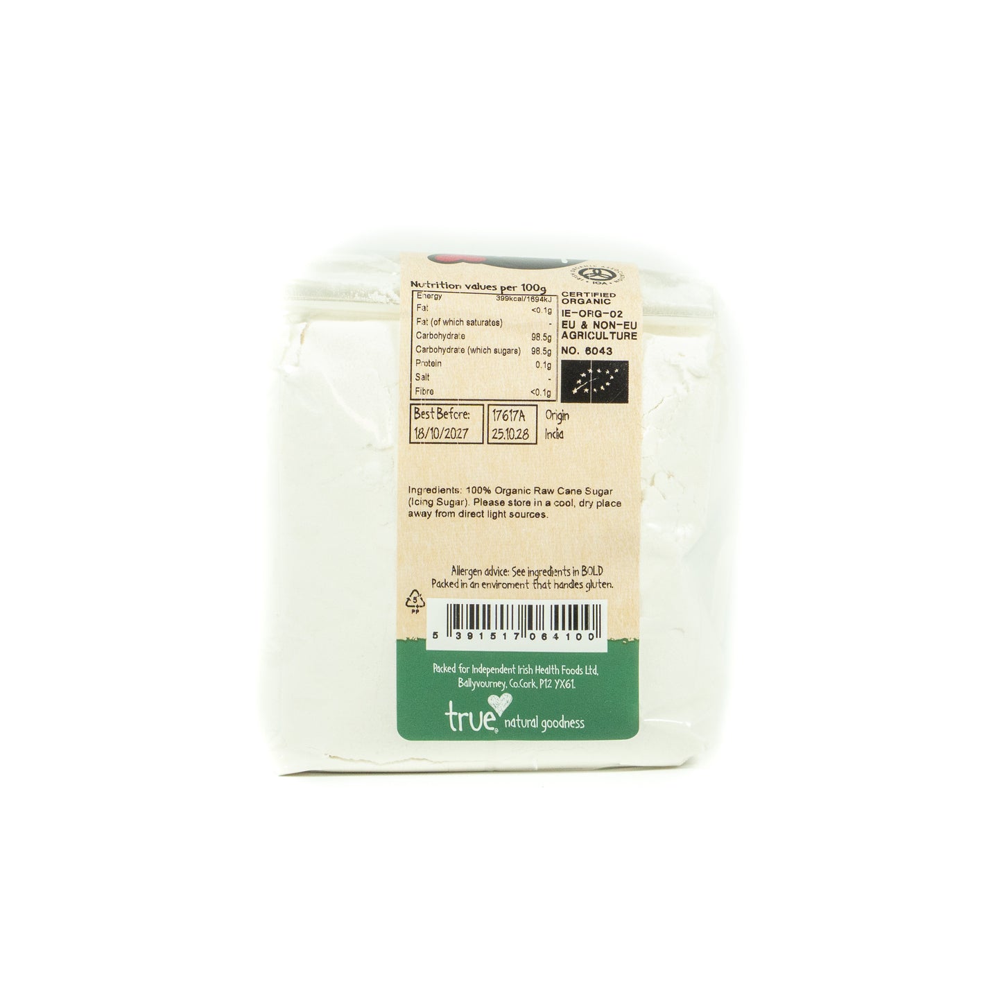 Icing Sugar (Org) 17617A Outer-6x500g / 3.6 / 6x500g