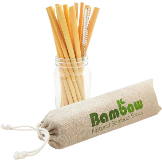 Bamboo Straws 22 cm with Pouch 47043B