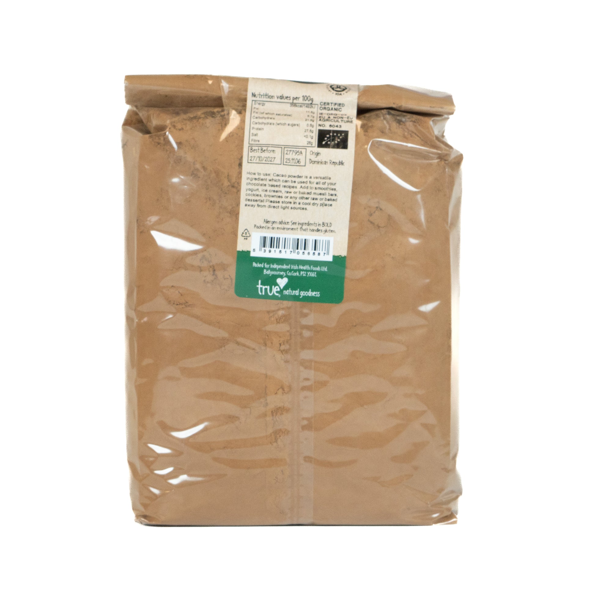 Cacao Powder (Org) 27795A Sgl-1Kg / 25.64 / 1x1Kg