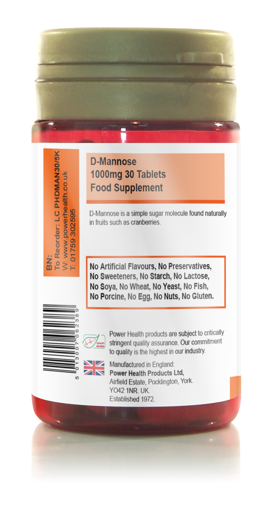 D-Mannose Tabs 1000mg 30614B