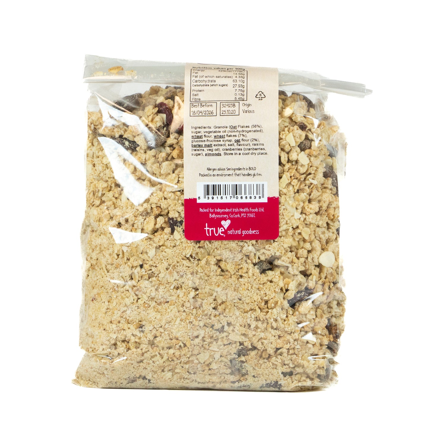 Cranberry & Almond Granola KILO 32425B Outer-6x1Kg / 11.97 / 6x1Kg