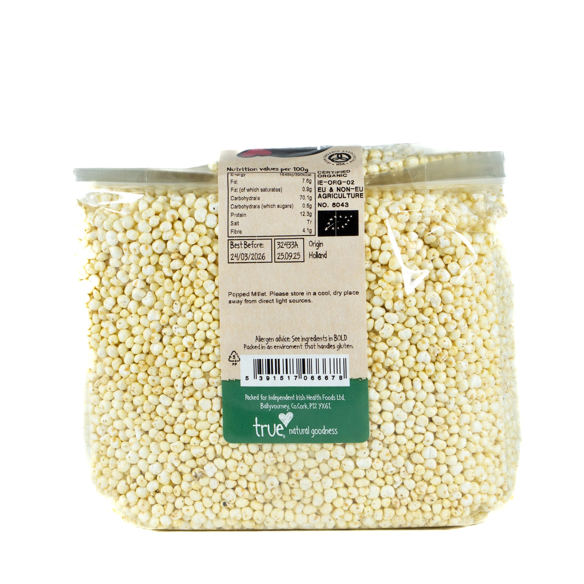 Millet Pops (Org) 32433A Outer-6x150g / 2.91 / 6x150g