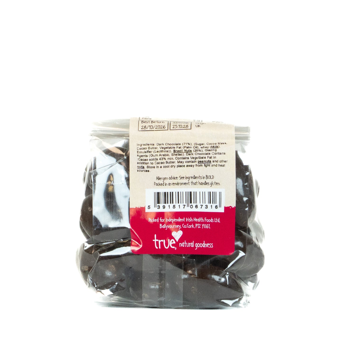 Dark Chocolate Brazil Nuts 33498B Outer-6x250g / 9.42 / 6x250g