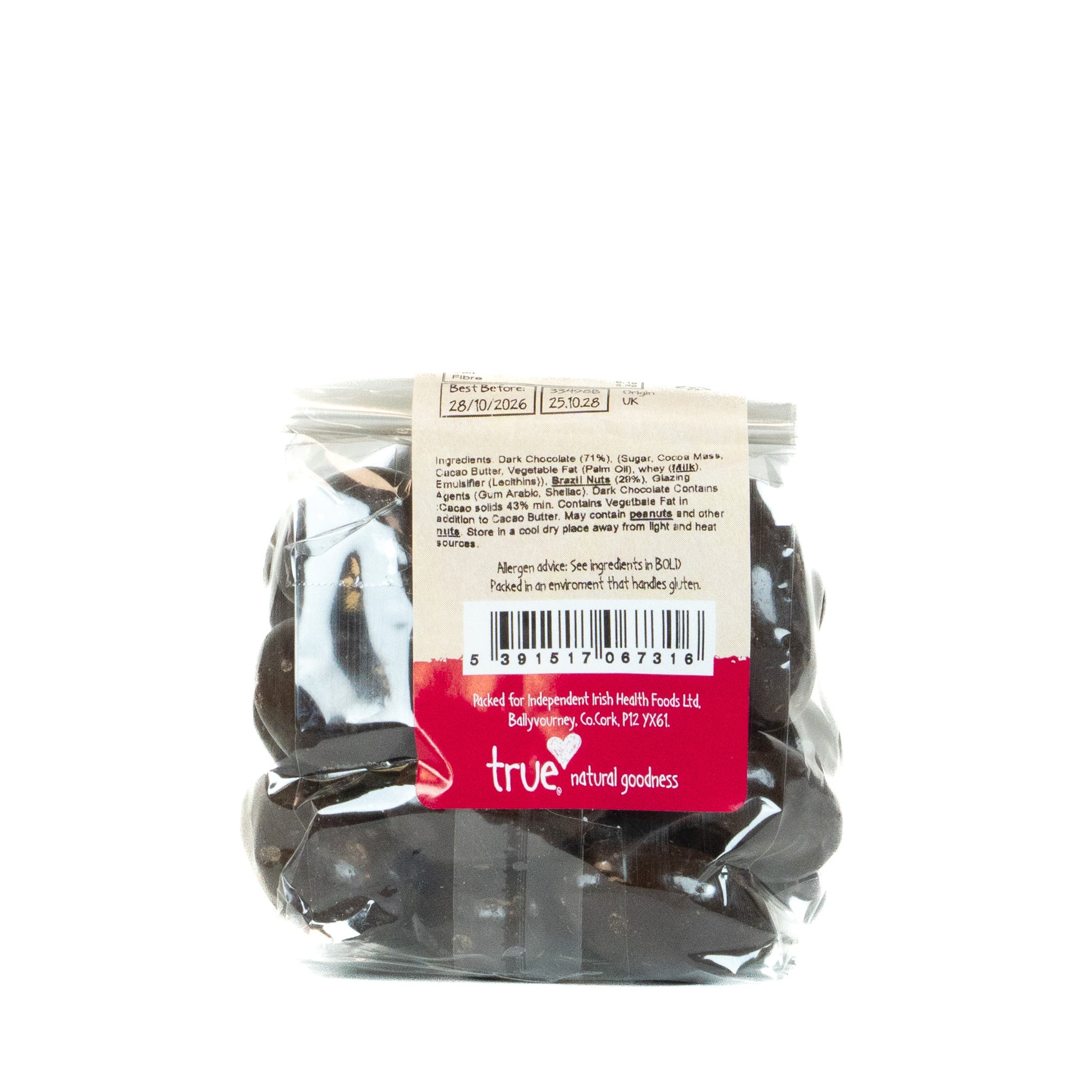 Dark Chocolate Brazil Nuts 33498B Outer-6x250g / 9.42 / 6x250g
