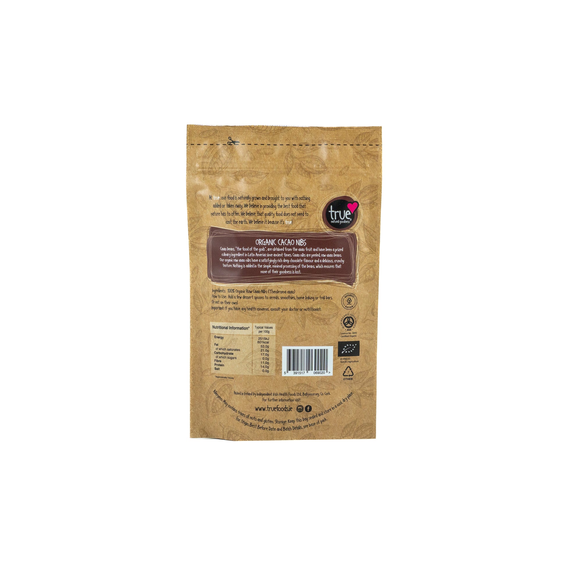 Cacao Nibs (Org) 36783A Sgl-125g / 6.84 / 1x125g