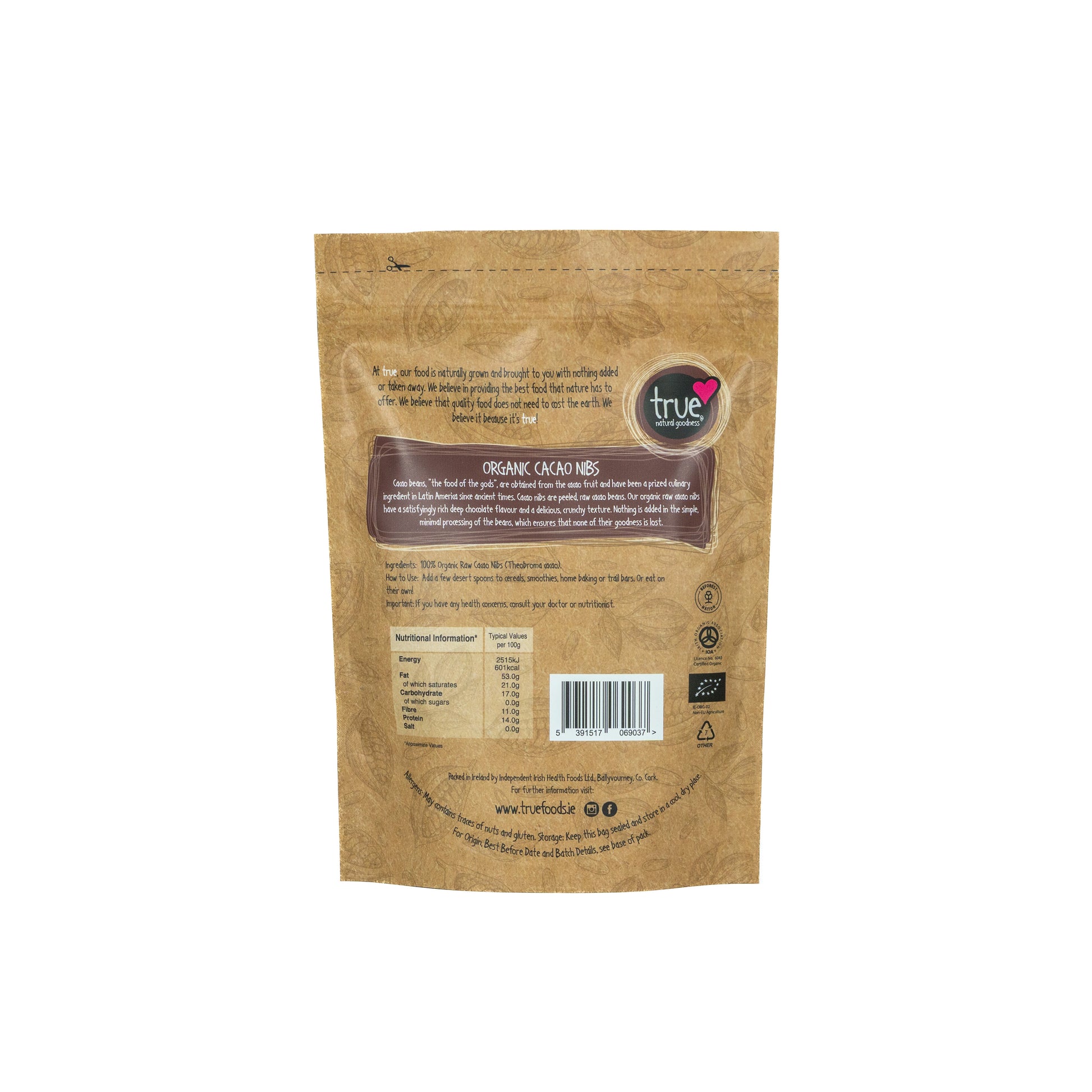 Cacao Nibs (Org) 36784A Sgl-250g / 11.96 / 1x250g