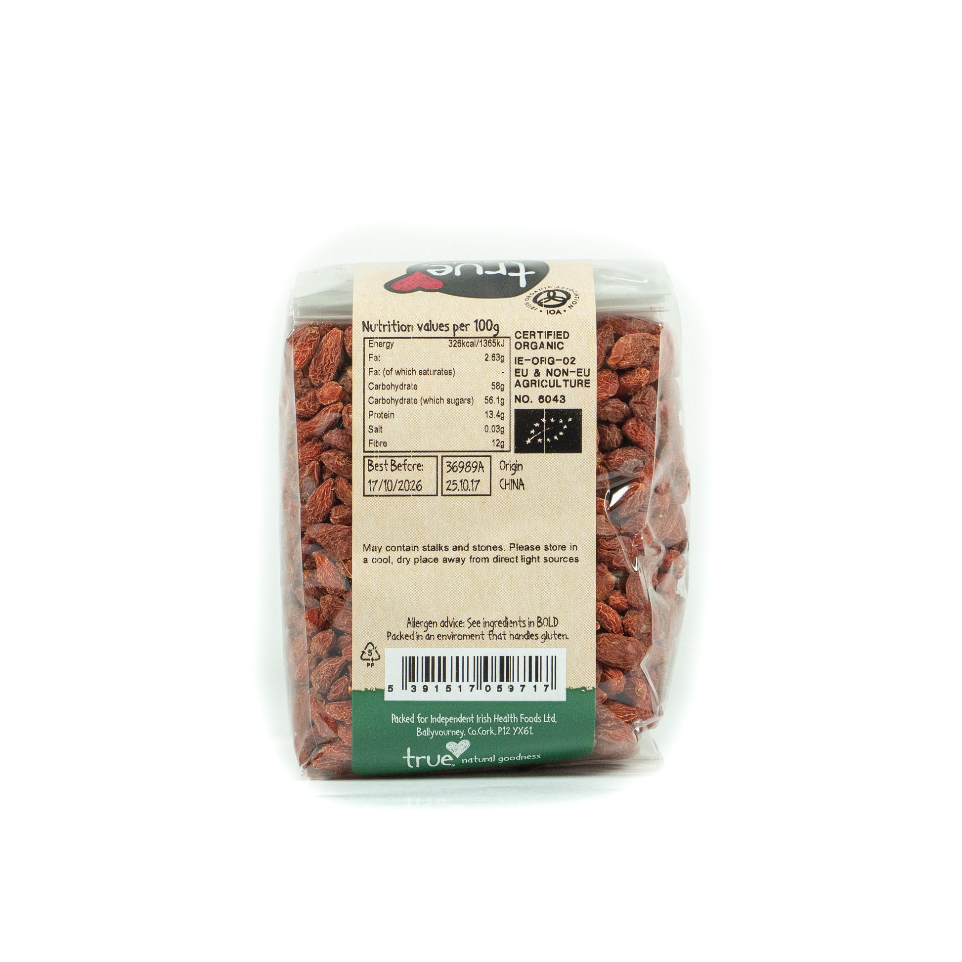 Goji Berries (Org) 36989A Outer-6x250g / 8.4 / 6x250g
